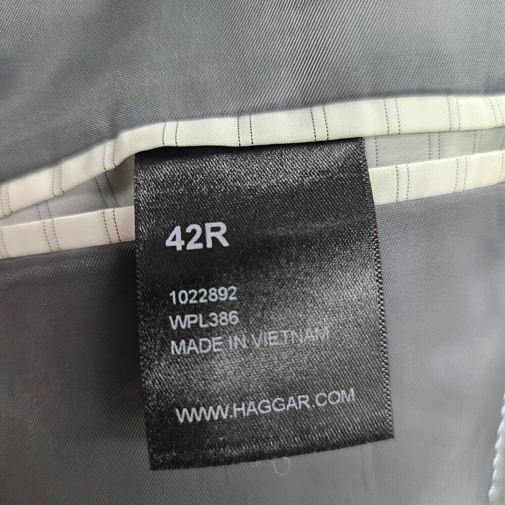 Haggar 42R Gray Solid 2-Button Sport Coat Blazer Jacket G751 - Picture 11 of 11